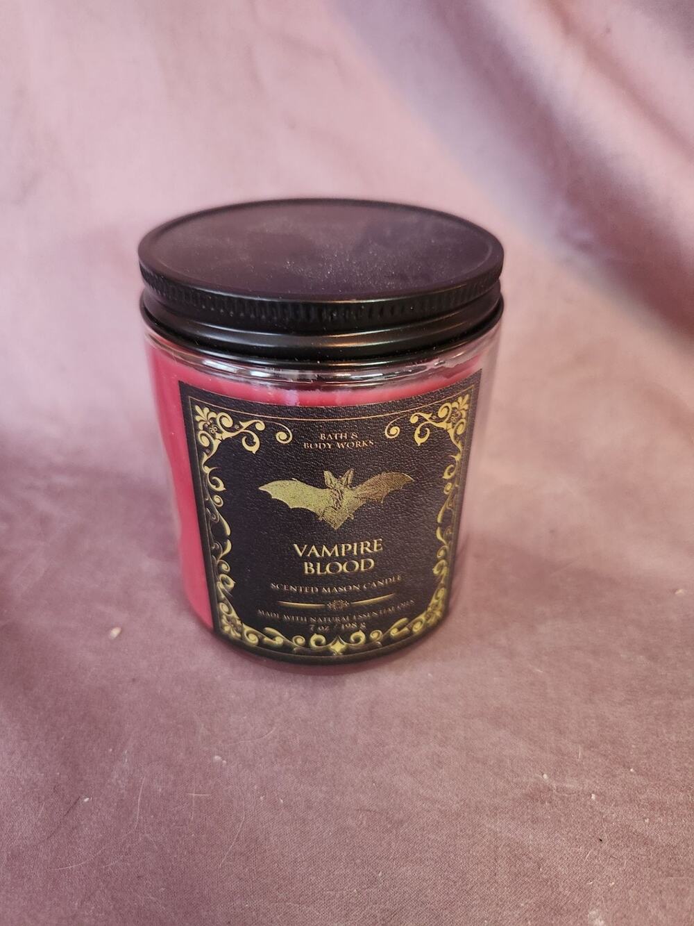 Bath & Body Works Vampire Blood Scented Single Wick Mason Jar Candle